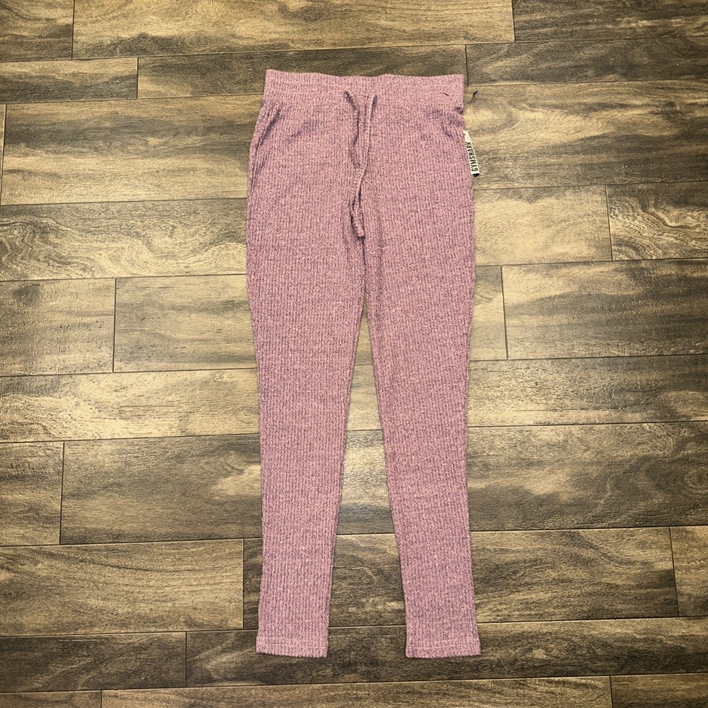 Gymshark Slounge Ribbed High-Rise Knit Leggings Purple Women's Medium Activewear
